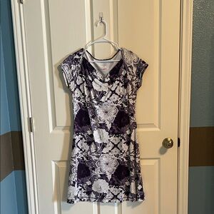 Title Nine Purple and White Floral Top